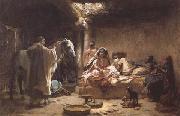 Frederick Arthur Bridgman Interior of an Algerian House,Biskra (mk32) oil